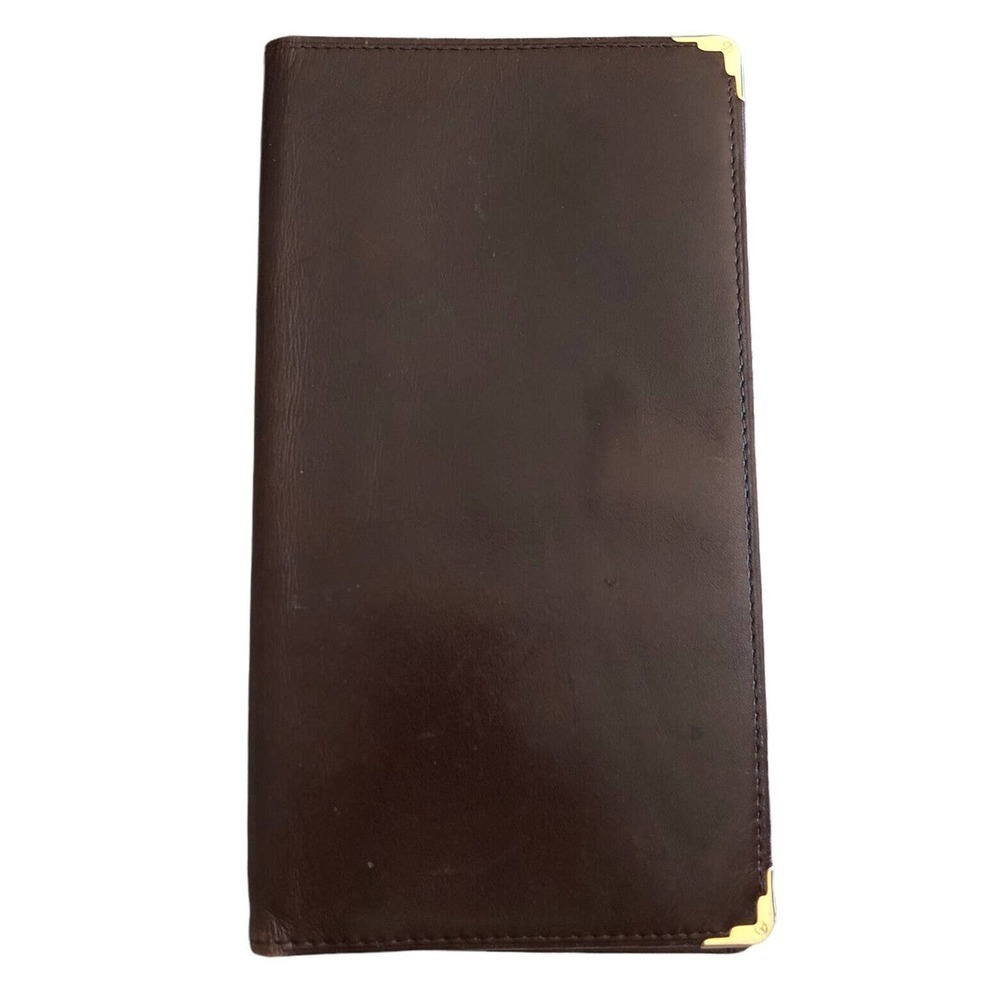 NAZARENO GABRIELLI Brown Leather Document Card Holder Pouch Italy Brown